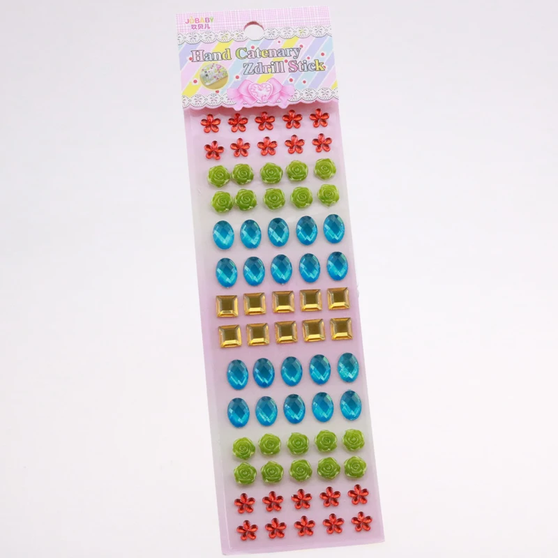 Colorful Loose Stone Rhinestones Sticker DIY Flower Heart Beads Acrylic Star Prismatic Self-adhesive | Украшения и аксессуары