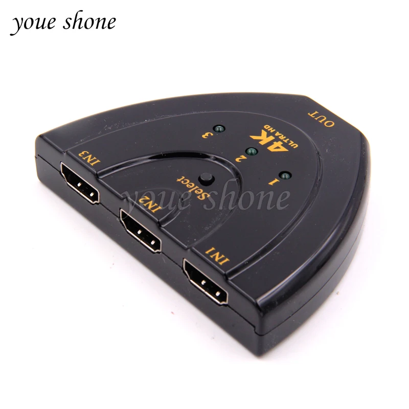 Новый 4K * 2K 3D Mini 3 Порты и разъёмы совместимому с HDMI переключатель видео 1.4b