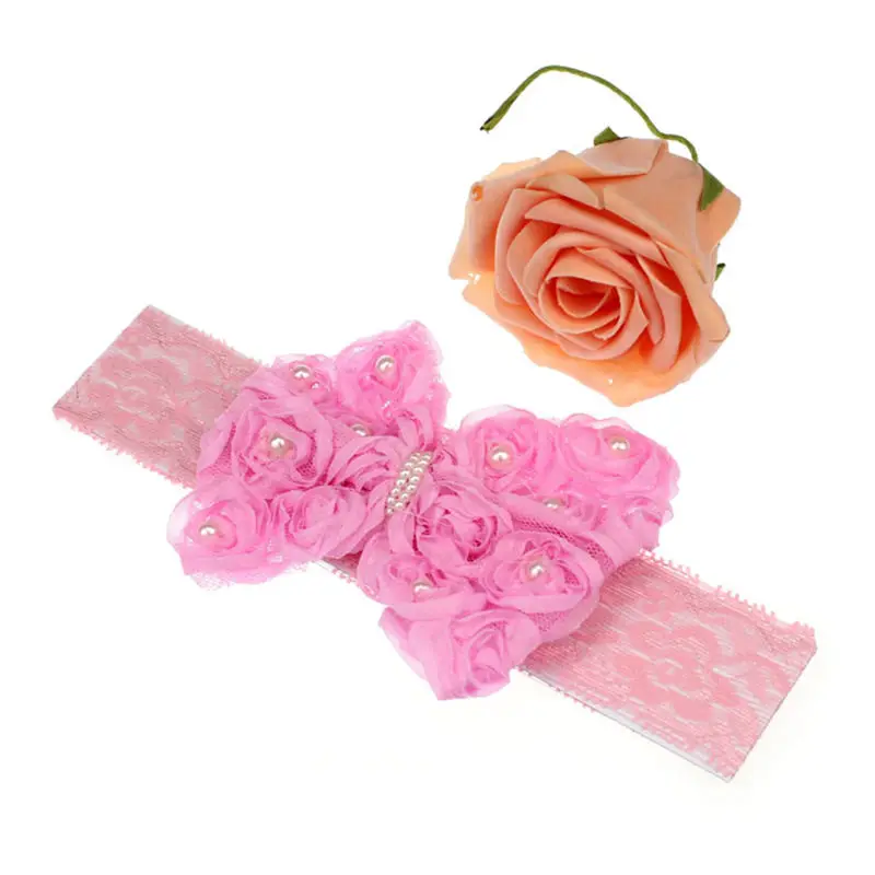 Hot Sale Children Hair Bands Headband Kids Accessories 1PC Baby Girls Pearl Bow Lace Flower Headwear | Детская одежда и обувь