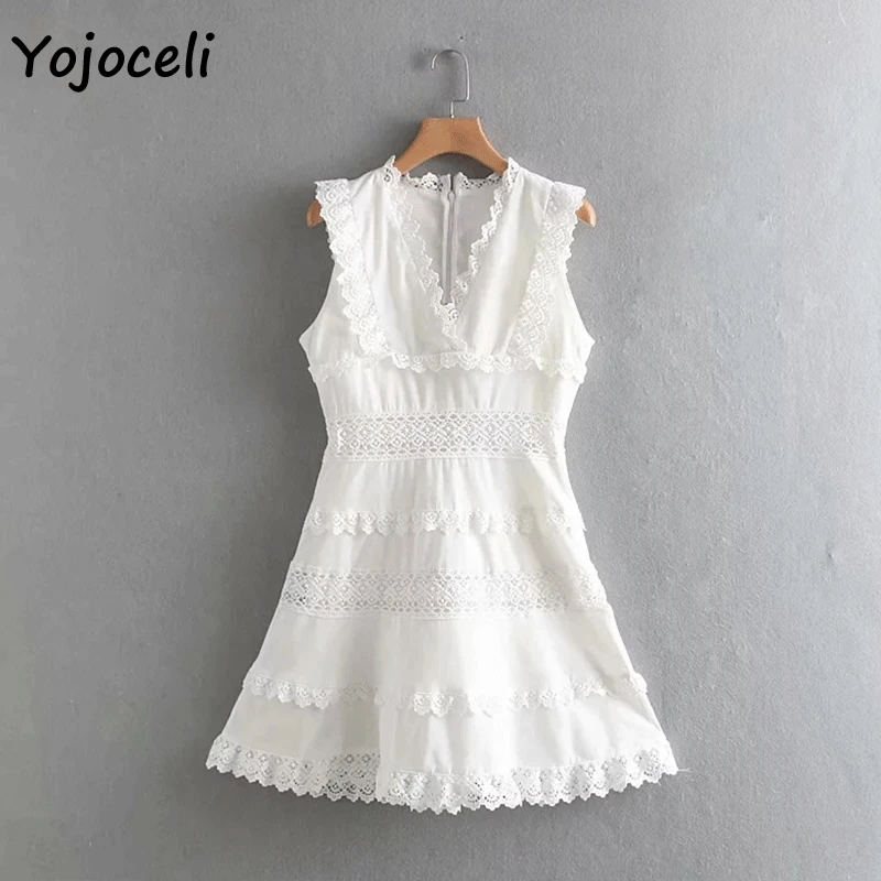 Yojoceli/2019 летние вечерние кружевные платья для женщин с v образным вырезом и