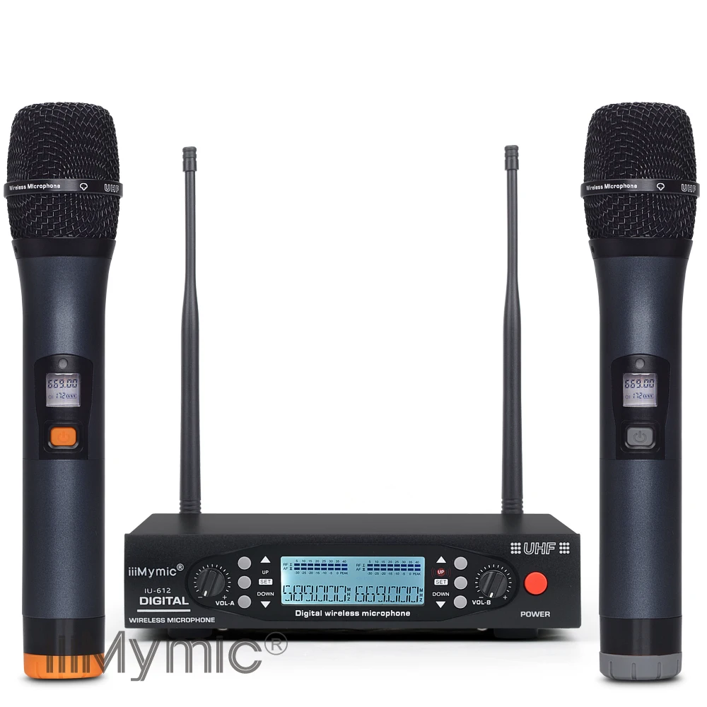 IiiMymic IU-612 PLL UHF беспроводной микрофон Система двойной 100 каналов металлический Ручной беспроводной микрофон динамический микрофон Karoke KTV Вечерние
