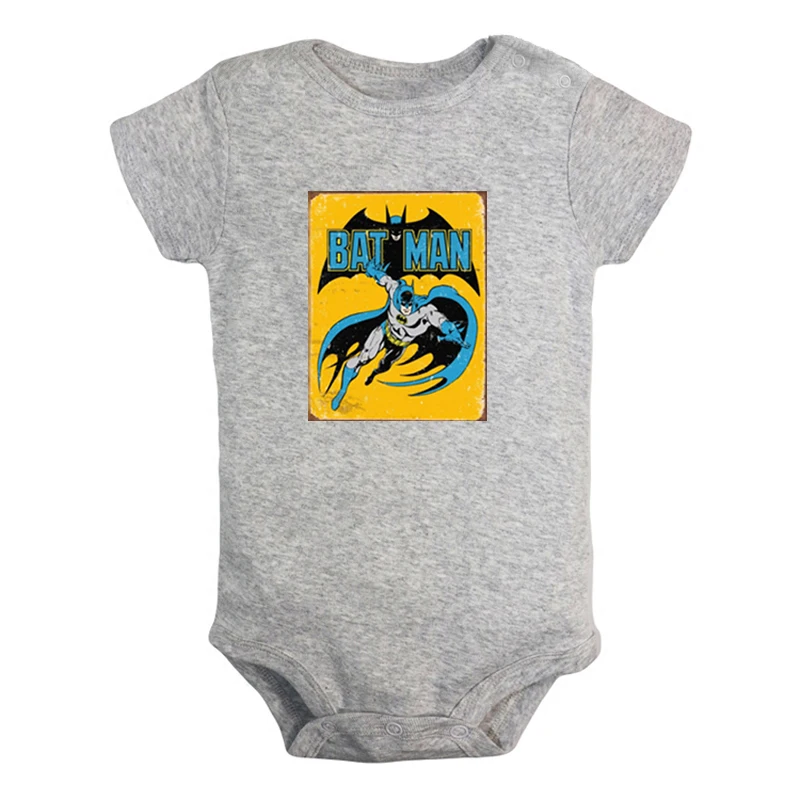 ieBodysuits1191G Ретро стиль DC Comics Бэтмен плакат Одежда для новорожденных девочек и мальчиков комбинезон с короткими рукавами хлопок - Цвет: ieBodysuits1191G