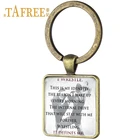 Простой винтажный квадратный брелок TAFREE, брелок с античным бронзовым покрытием для женских сумок, украшение для ключей WR08