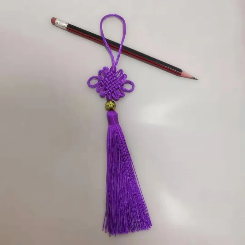 Red purple 10 шт. стиль китайский узел кисточкой DIY ювелирные аксессуары домашний текстильный занавес швейная макраме украшения кулон - Цвет: Red purple