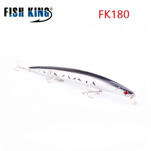 FISH KING, приманка для рыбалки, гольян, жесткая приманка, воблер, приманка для окуня, плавающая приманка, аксессуары для рыбалки, 3D, для глаз, медленная плавающая заглушка, Topwater711 - Цвет: FK180-009