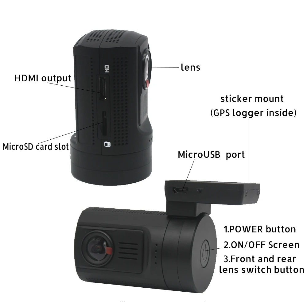 Conkim Dash Cam Mini 0906 Автомобильный видеорегистратор с 2 камерами s gps видео регистратор Профессиональный конденсатор двойной объектив Автомобильная камера Dashcam+ 32G TF