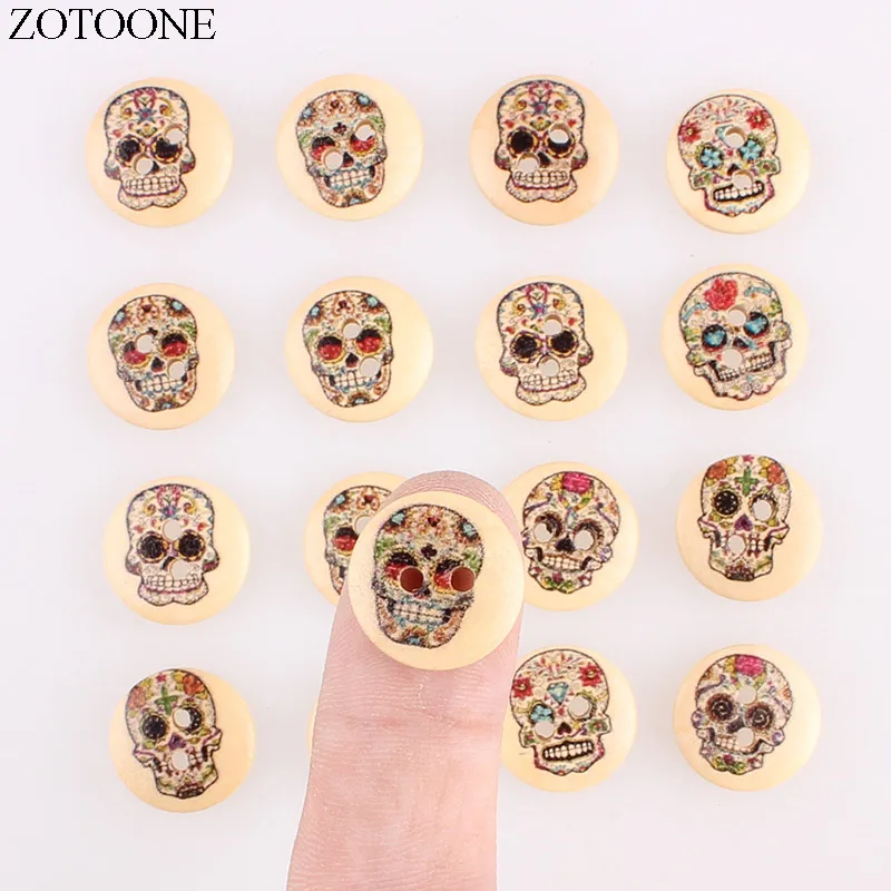 ZOTOONE черепа ручной работы деревянными пуговицами для детей детская одежда наряд