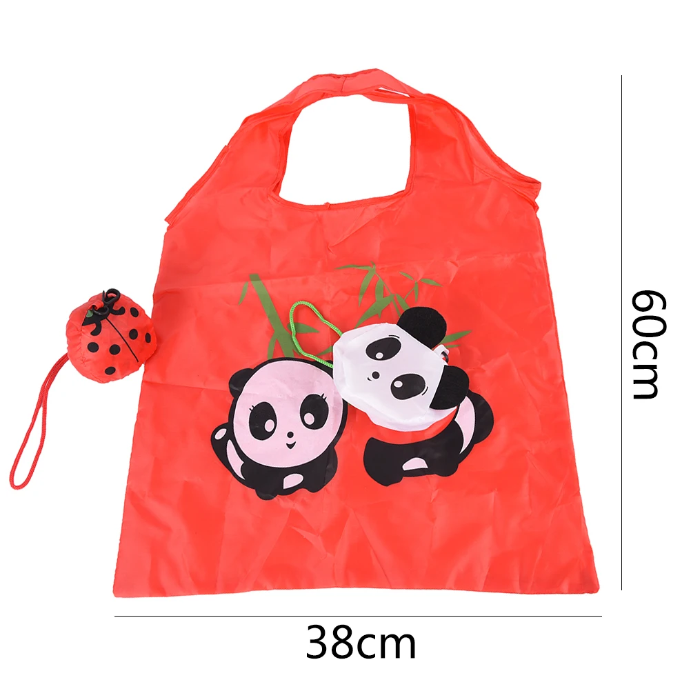

2017 Cartoon Animal Foldable Folding Shopping Tote Reusable Eco Bag Panda Frog Pig Bear waterproof shopping bags Storage Bags