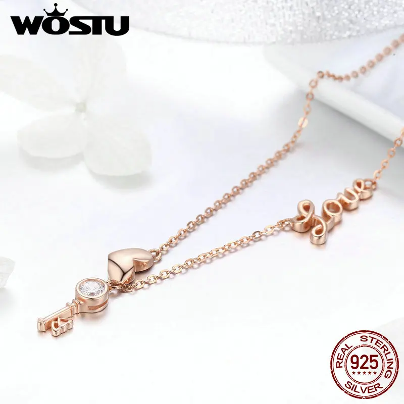 WOSTU/горячая Распродажа ожерелье из стерлингового серебра 925 пробы и золотого