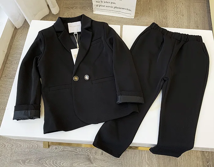 

New Flower Boys Blazer Pants 2Pcs Clothing Set Formal Wedding Party Suit Children School Performance Costume Kids Outfits F316