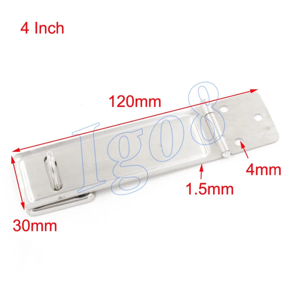 

120mm x 30mm 4" Padlock Hasp Staple Silvery Tone