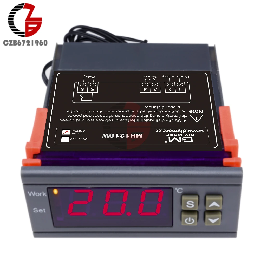 110 В 220 светодиодный цифровой термостат регулятор температуры Терморегулятор