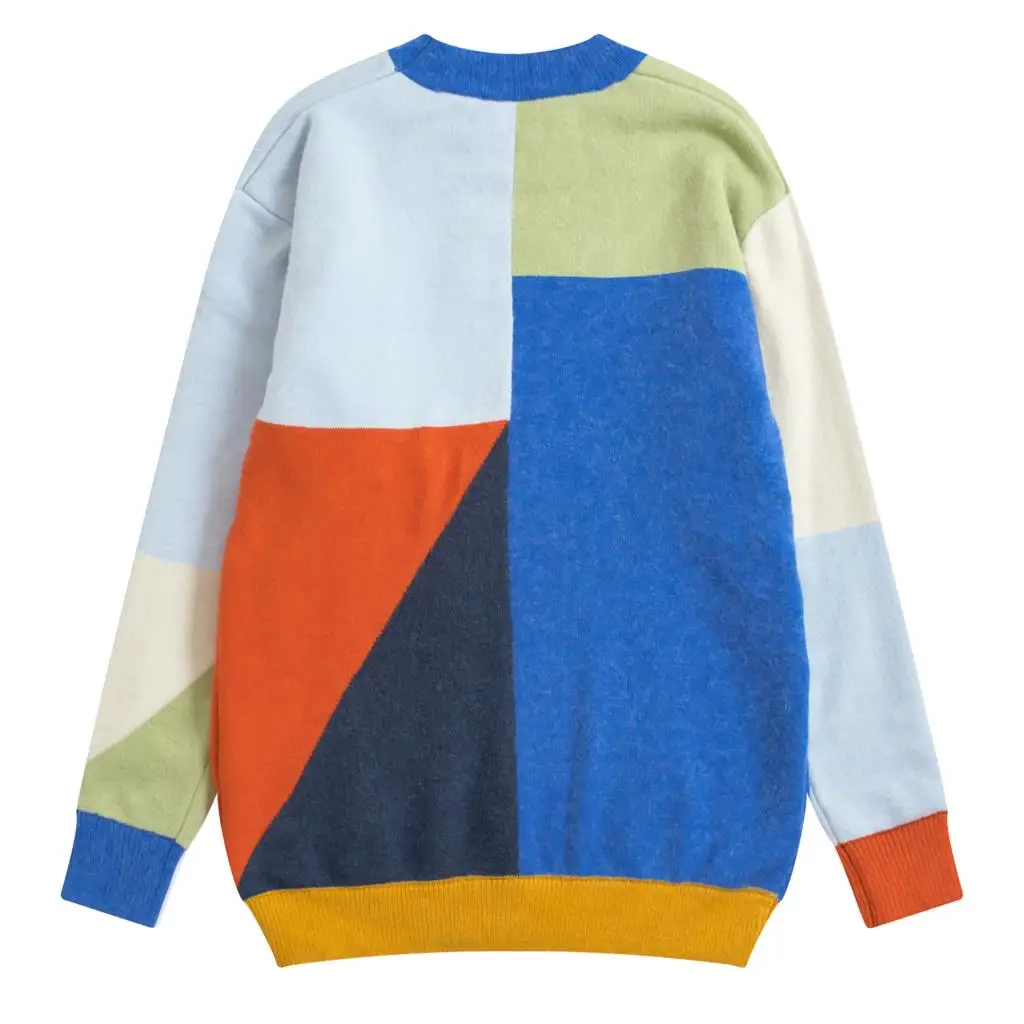 Winter Thicken Warm Original Design Women Pullover Sweater Funny Cats Color Block Stitch Ladies Loose Autumn Knitwear Jumper Top | Женская
