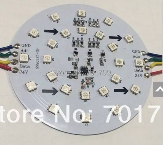 WS2821A светодиодный пиксельный модуль 120 мм Диаметр молочного покрытия DC24V вход 24 шт