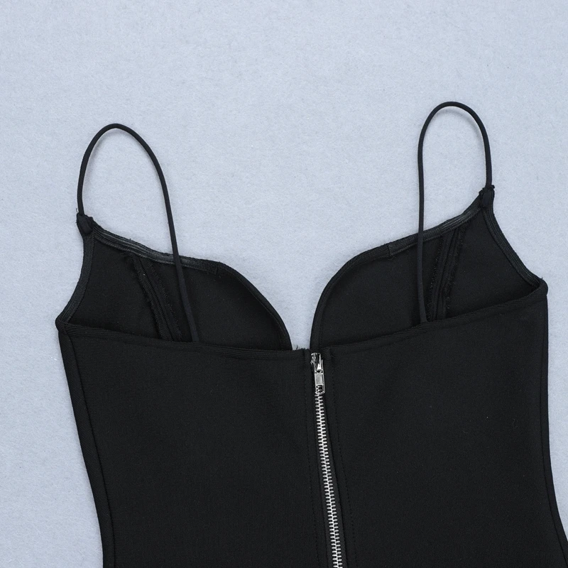 INDRESSME женское сексуальное платье на бретелях без рукавов с v-образным вырезом, облегающее мини-платье трапециевидной формы с молнией спереди, вечерние Клубные платья Vestidos