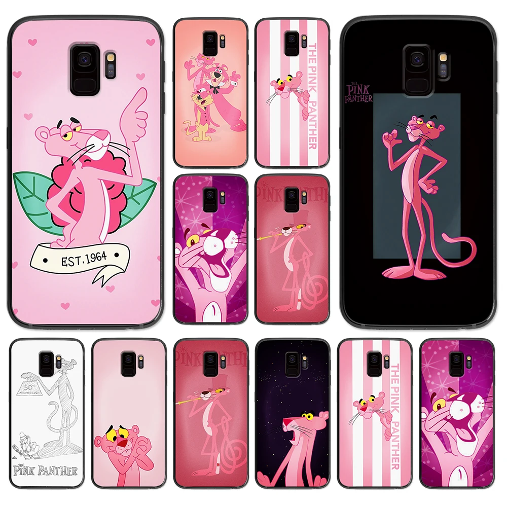 Розовый пантера для Samsung Galaxy A5 A6 A7 A8 A9 2017 2018 2019 Plus M10 M20 M30 мягкий силиконовый черный