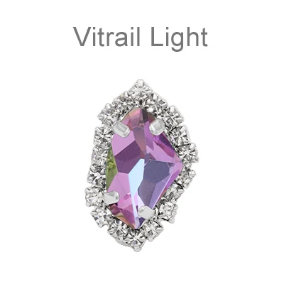 Vitrail Light Хрустальную пуговицу Стекло Стразы Украшения пришить Стразы Коготь Установка ax Форма камни для украшения одежды 5 шт./упак - Цвет: Vitrail Light