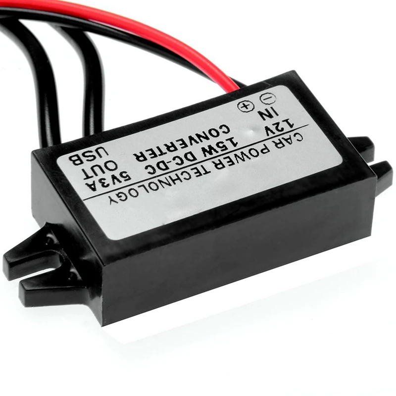 Инвертор 12В до 5В DC трансформатор напряжения 3а USB двойной порт