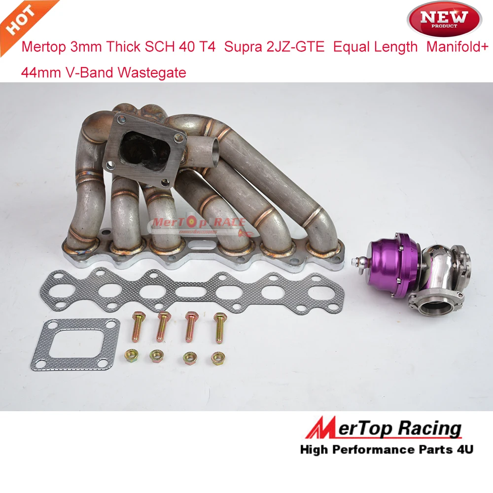 MERTOP RACING 3 мм толстый график T4 2JZGTE 2JZ GTE равная длине турбоколлектор + 44 V образный
