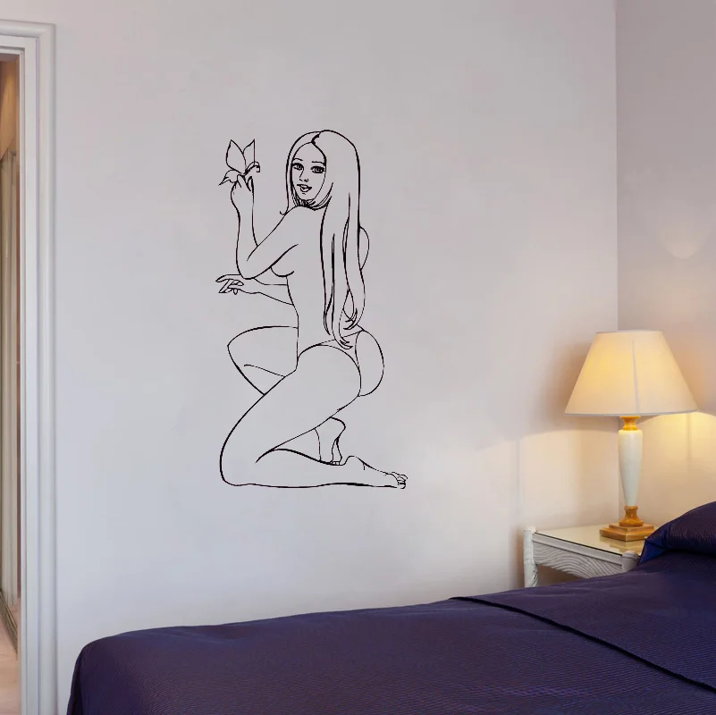 Горячие сексуальные декоративные наклейки на стену с изображением девушки