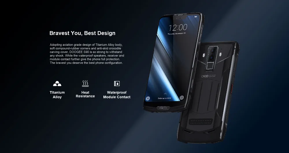 DOOGEE S90 смартфон Walkie talkie 6,18 FHD+ Android 8,1 IP68/IP69K 6 ГБ 128 Гб Беспроводная зарядка 16 Мп+ 8 Мп камера мобильный телефон