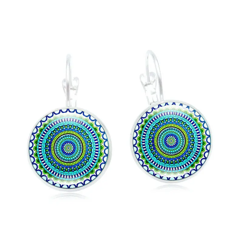 XUSHUI XJ серьги в виде мандалы богемный стиль искусство покрытые рычагом висячие