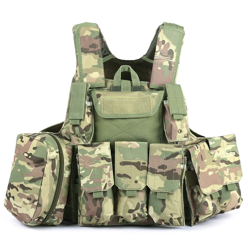 cp camouflage Охотничий Тактический Жилет с множеством карманов военный Molle Plate Carrier для мужчин страйкбол охота черный камуфляж жилет - Цвет: cp camouflage