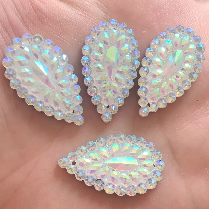 DIY 20 шт 16 мм * 28 AB из смолы в виде капли воды плоские стразы свадебные 2 отверстия