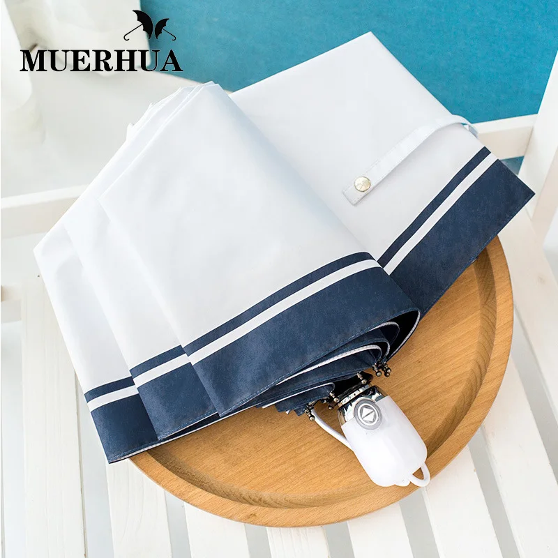 Mens Gifts Umbrella Rain Women Automatic Durable Anti-UV Waterproof Quality Umbrellas Three Folding Female Parasol Z557 |