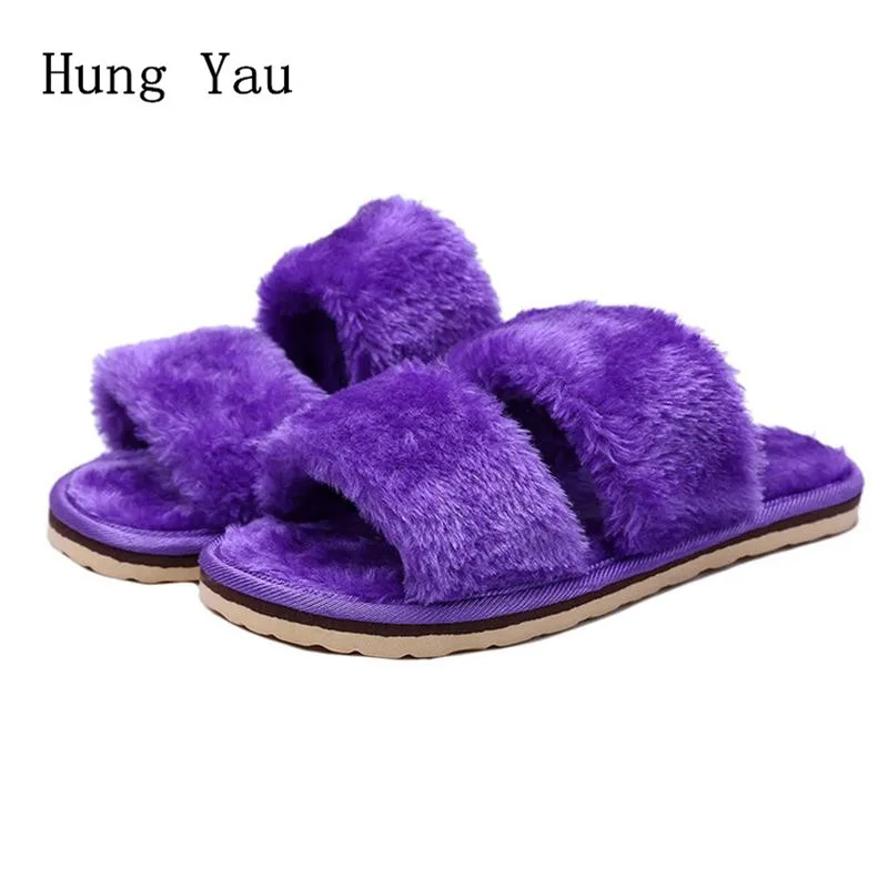 

2018 Winter Warm Women Flips Flops Shoes Woman Slippers Fashion Comfortable Female Slides Ladies Shoes Woman Flat Slippers Women
