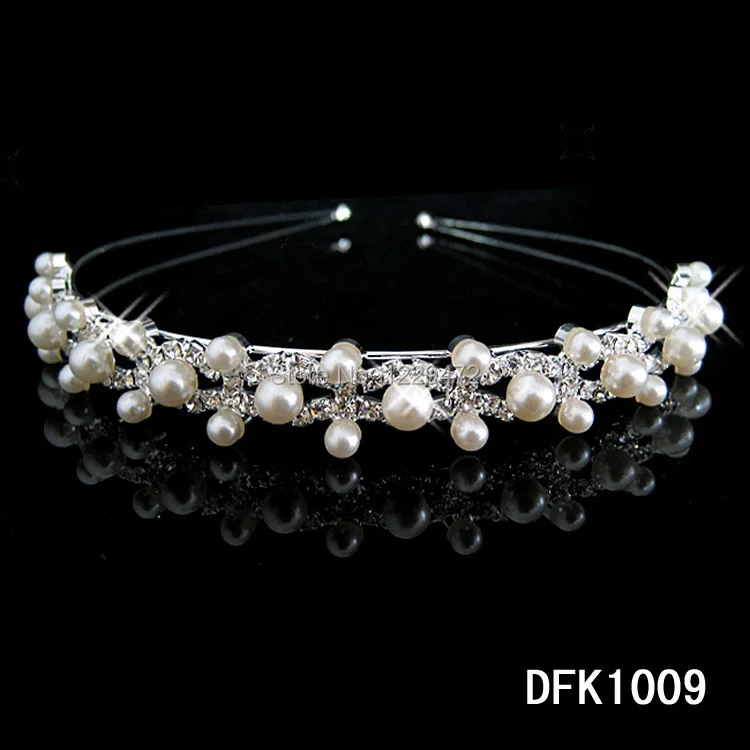 TREAZY Sparking Crystal Imiated Pearl головная повязка Посеребренная Свадебная вечеринка Тиара для волос цветок девушки свадебные аксессуары для волос