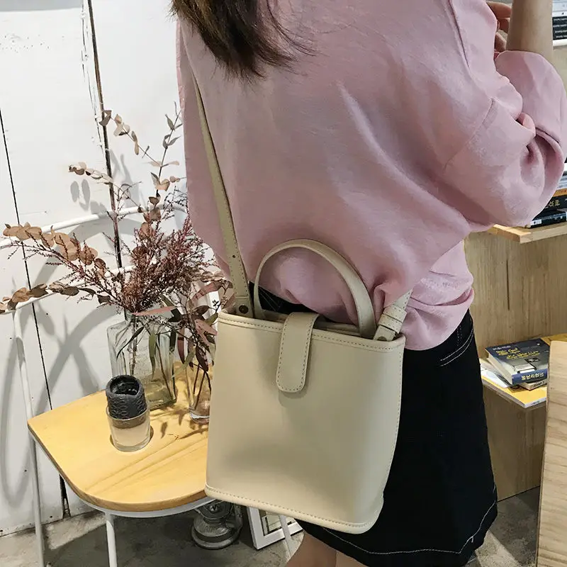 RanHuang 2018 Женские Простые сумки на плечо маленькие кожаные ведро мессенджеры в