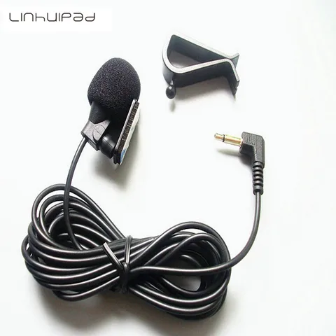 Linhuipad 3,5 мм стерео разъем, моно автомобильный внешний микрофон мини проводной микрофон DVD Радио стерео плеер головное устройство кабель 3 м 2 шт./лот