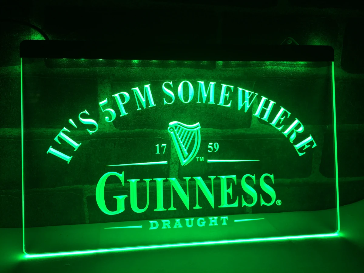 LA091- Guinness это 5 где-то бар светодиодный неоновый светильник знак для домашнего