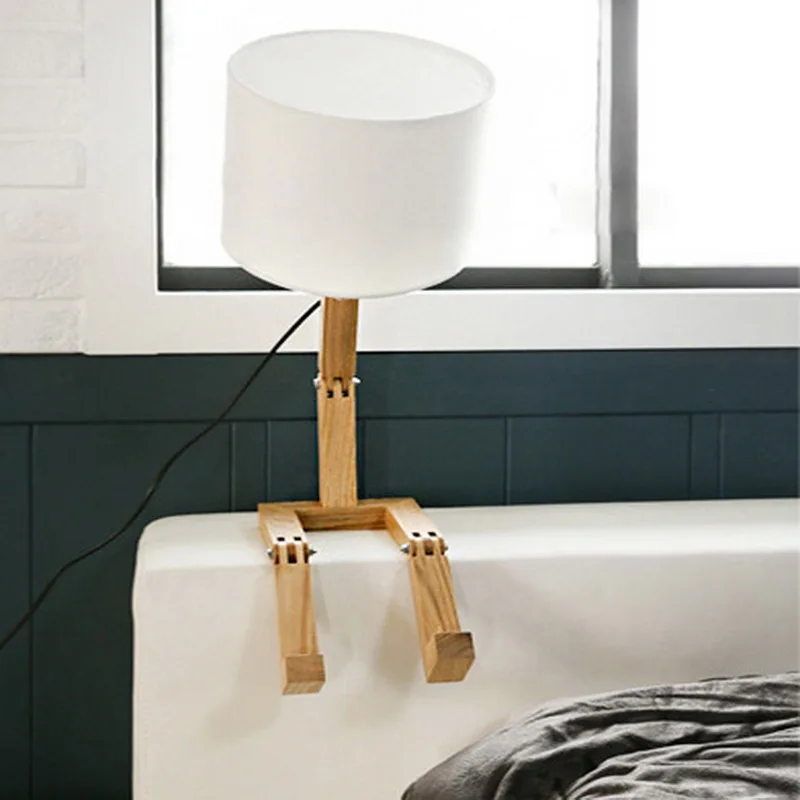 Скандинавский простой деревянный Настольный светильник для гостиной креативный