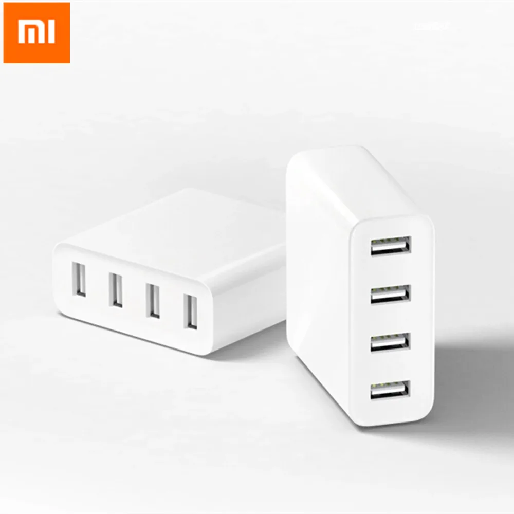 Оригинальное портативное мини зарядное устройство Xiaomi с 4 USB портами от 100 до 240 В
