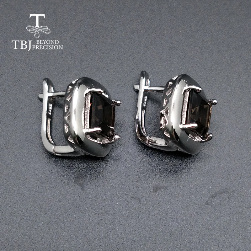 Женские серьги с дымчатым кварцем TBJ Подарочные ювелирные украшения из