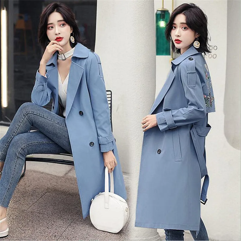 Katexeva Windbreaker Female 2018 Autumn And Winter In Long Section Slim Fashion Sleeves Thin Wild Coat Women | Женская одежда