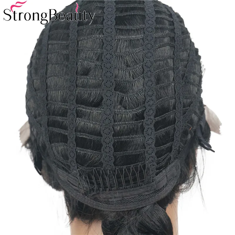 StrongBeauty длинные косички Прически Кружева передние парики для женщин синтетические черные волосы парик