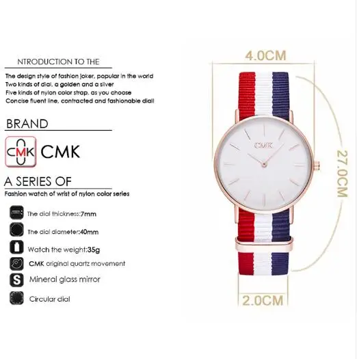 Спортивные часы с тканым ремешком женские повседневные металлическими