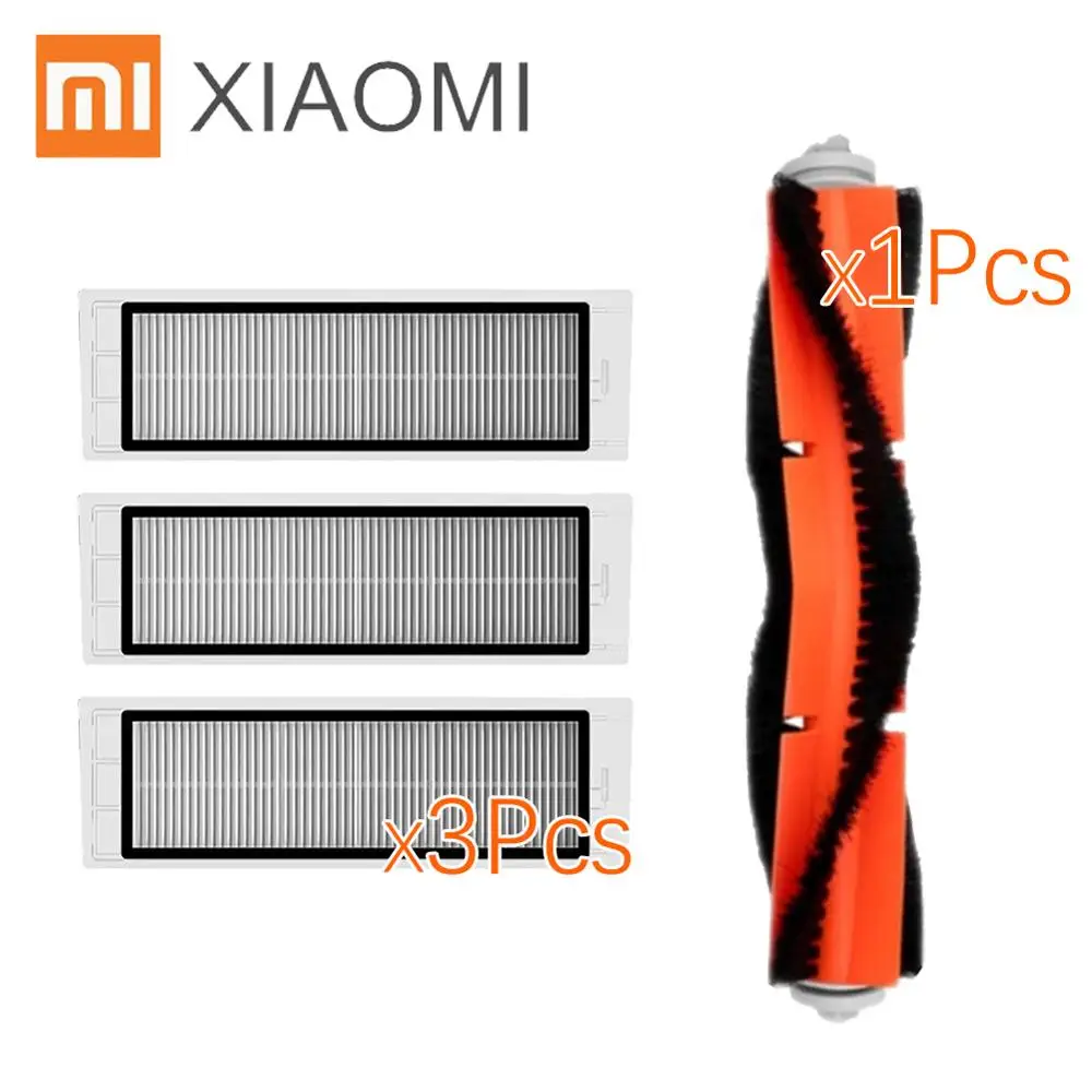 Новейшая Замена для Xiaomi Mi Запчасти для робота-пылесоса основная рулонная щетка hepa фильтр, боковая щетка для швабры Волшебная паста - Цвет: 4Pcs a lot