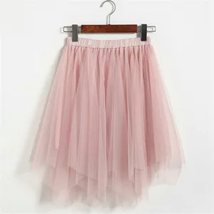 Neophil 2020 сетчатые летние женские черные юбки средней длины из тюля с высокой талией Асимметричные женские сетчатые Бальные платья для офиса Saia S0610