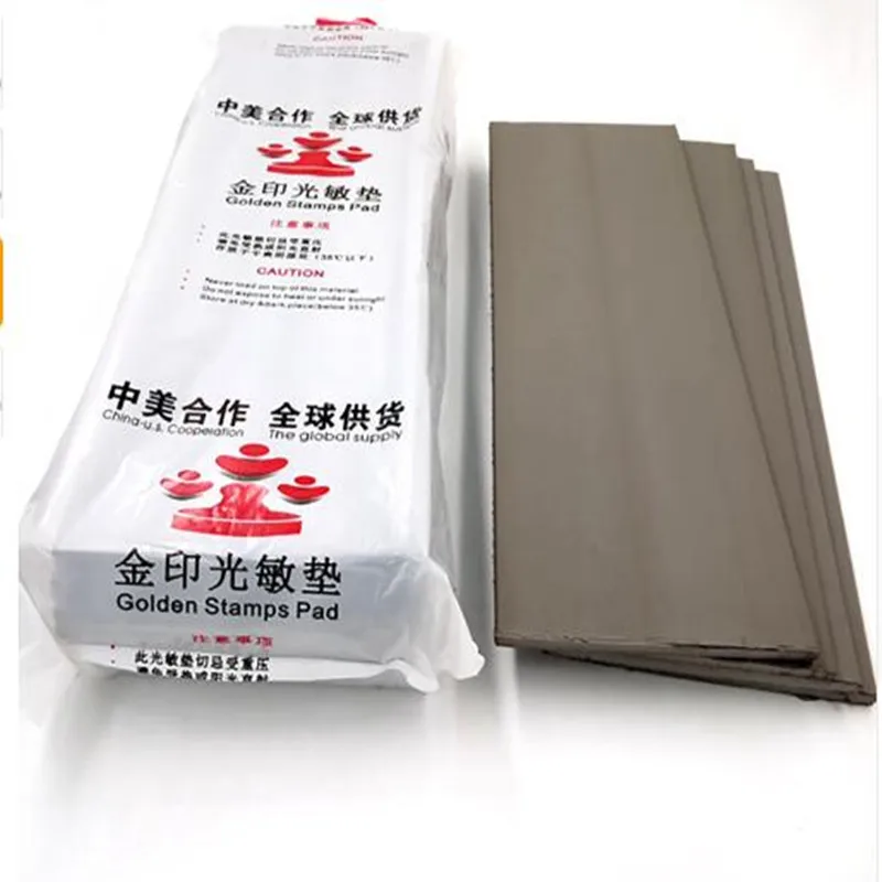JNHXSK high quality grey rubber stamp pad 330x110x7mm Flash absorb ink fast Photosensitive Self inking Stamping Making | Инструменты