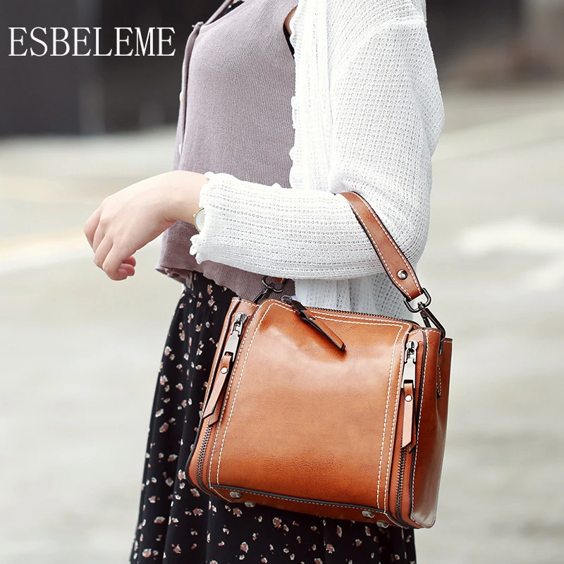 ESBELEME пояса из натуральной кожи для женщин сумки один на плечо Бордовый