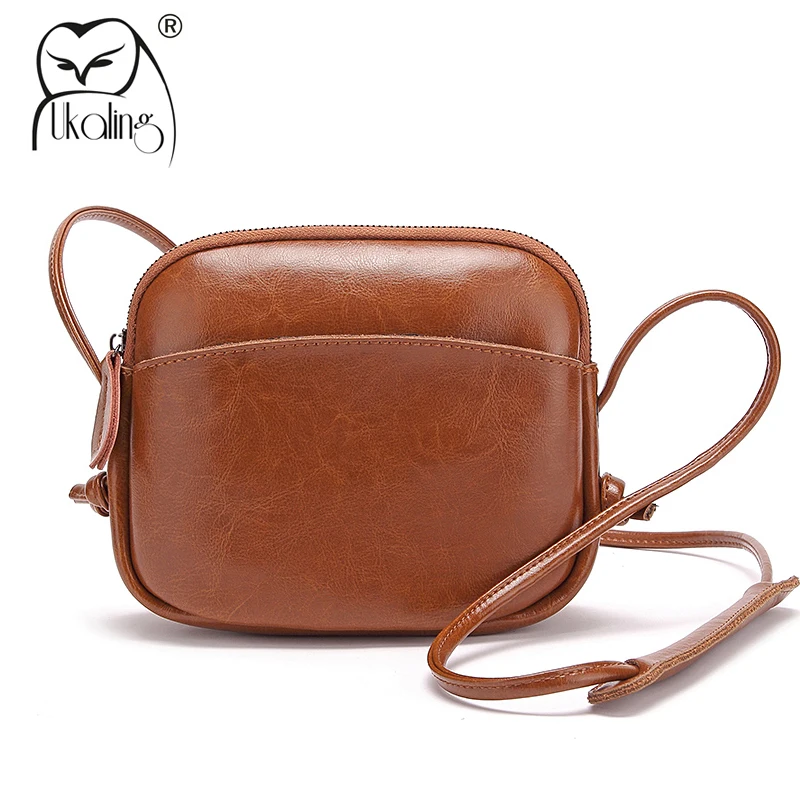 UKQLING NEW Shell Bag for Women Messenger Bags Wax PU Leather Brand Small Sling Crossbody Ladies Purse Female bolsa feminina | Багаж и