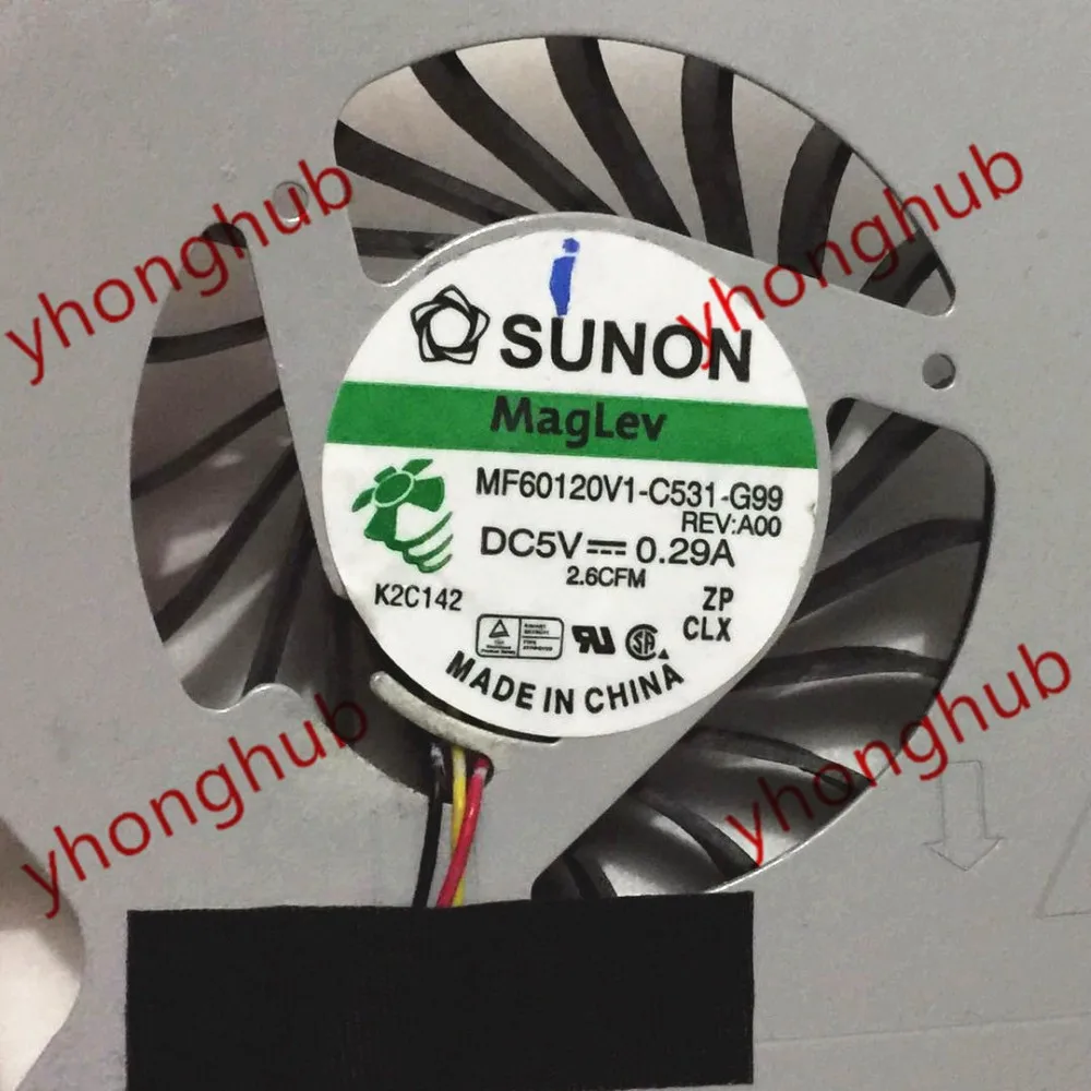 SUNON MF60120V1 C531 G99 C530 3 wire DC5V 0.28A охлаждающий вентилятор для сервера ноутбука оба