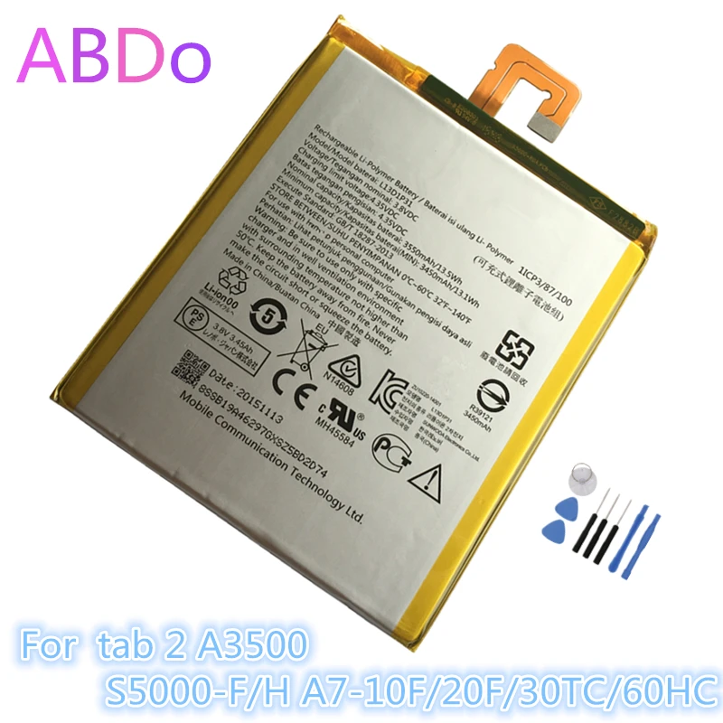L13D1P31 планшетный Аккумулятор для Lenovo Pad A3500 S5000 F/H tab 2 A7 10F/20F/30TC/60HC 3550mAh сменные