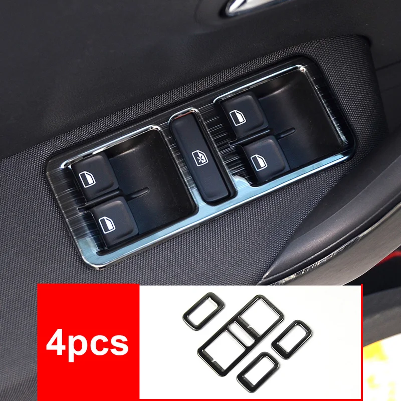 4 шт. для vw polo 2011-2017 стеклянная подъемная панель переключателя декоративная рама