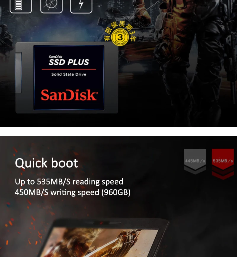 SanDisk SSD Plus Внутренний твердотельный жесткий диск SATA III 120 ГБ 240 ГБ HDD 2,5 ssd 480 Гб для ноутбука компьютера