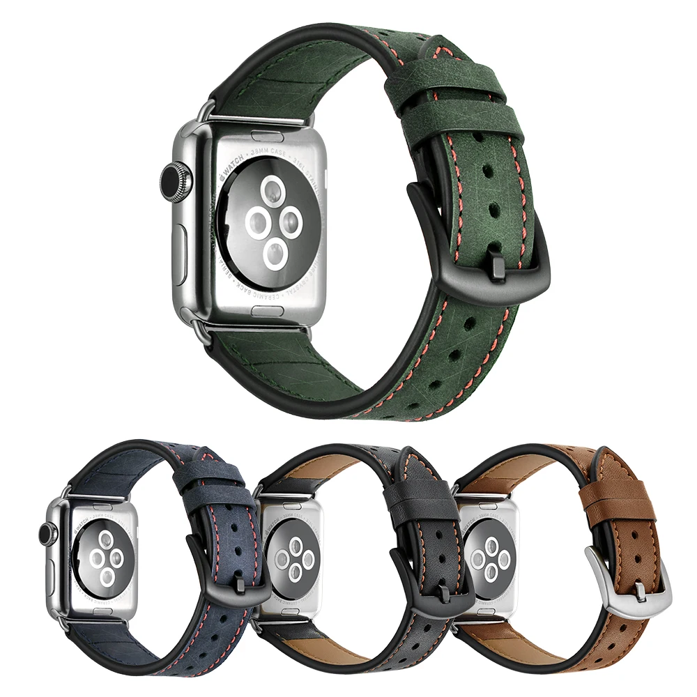 6 цветов из натуральной кожи ремешок для наручных часов Apple Watch версии 4/3/2/1 Для